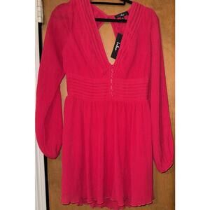 New Lulus Devoted Romance red dress Sz L Valentine Vamp Whimsigoth Y2K Open Back